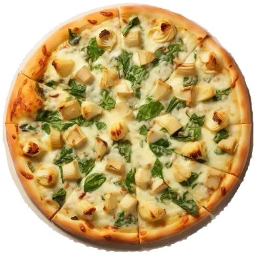 Halal fusion pizza varieties at Pizza Square St Calgary