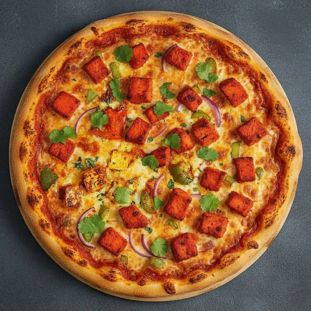 Delicious Tandoori Temptation Pizza at Pizza Square St in Calgary SE